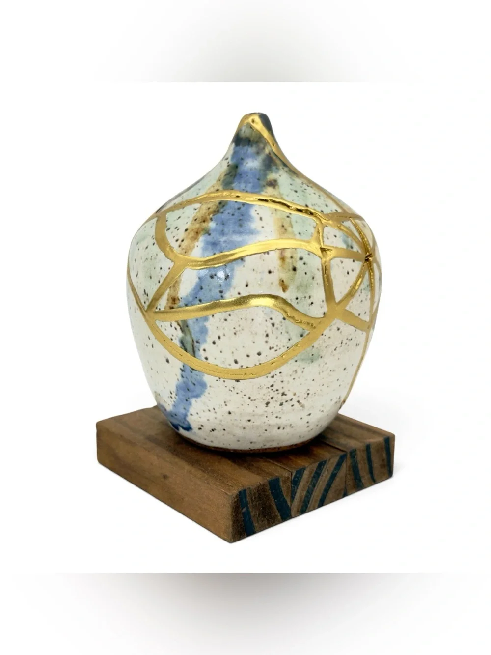Kintsugi Vase Drip Glazed Pottery Gold Crack Art Personal Growth Gift